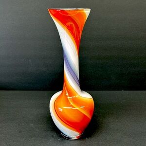 Mid Century Modern Nasco Japan hand blown swirl bud vase